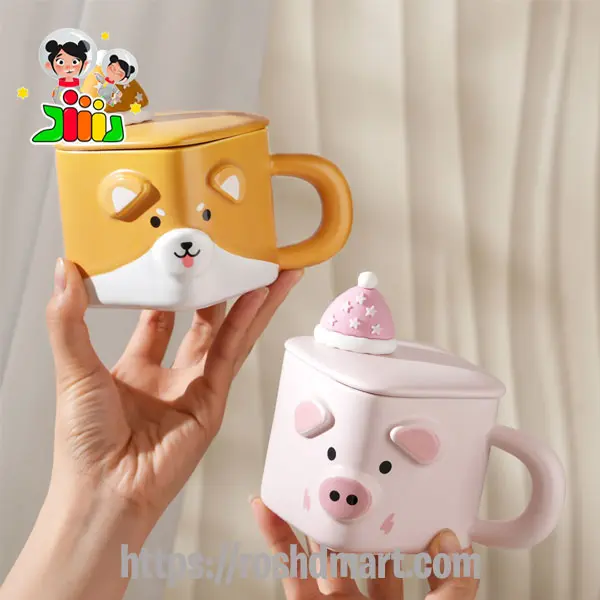 ماگ سرامیکی فانتزی درب دار طرح روباه کد 4319