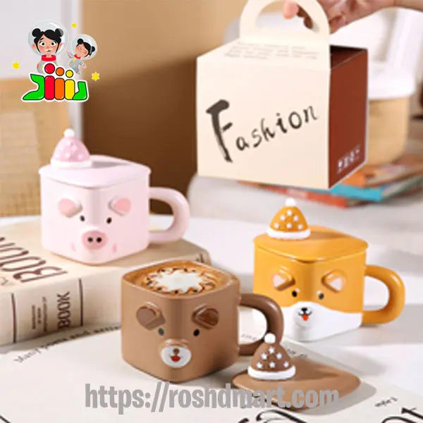 ماگ سرامیکی فانتزی درب دار طرح روباه کد 4319