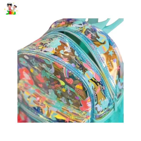 کیف کوله هولوگرامی پوم پوم دار 9080G3