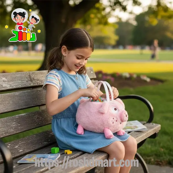 کیف دستی پولیشی حیوانات مدل خوک 5237