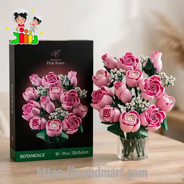 لگو ساختنی گلدان رز صورتی 789 قطعه کد 73004