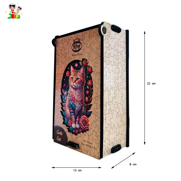 پازل چوبی طرح گربه سایز A4